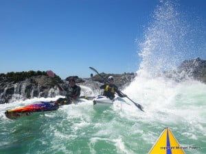 When in ocean rock gardens, position yourself to minimize collision with rocks and boaters.