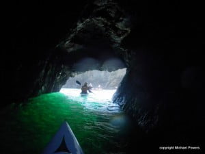 Kayaking in sea caves on exposed coastlines is the last and most mysterious place to learn to paddle in.