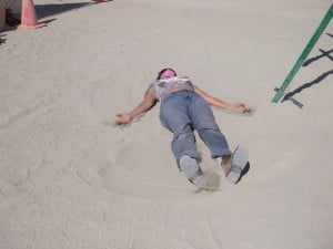 Making a dust angel