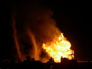 Fire tornados as the Man burns