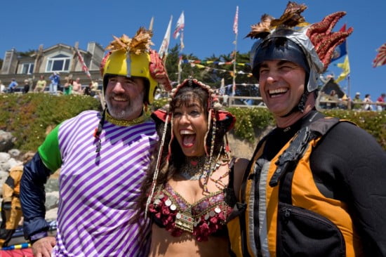 Tsunami Ranger Gordon Brown (right) whoops it up with some of the denizens of HELL
