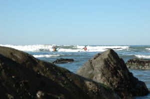 You can see the slot just behind the rocks in the foreground. I crashed inside to the left.